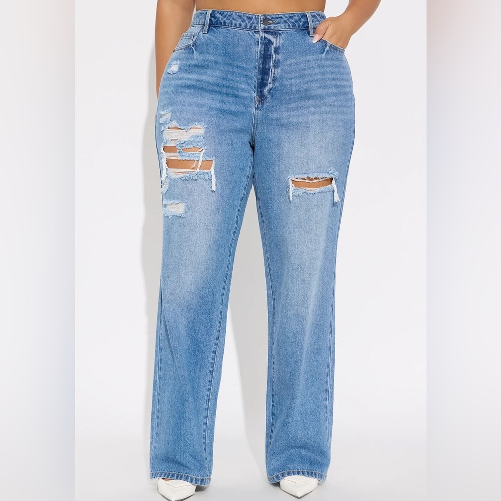 Women Blue Denim Boyfriend Jeans